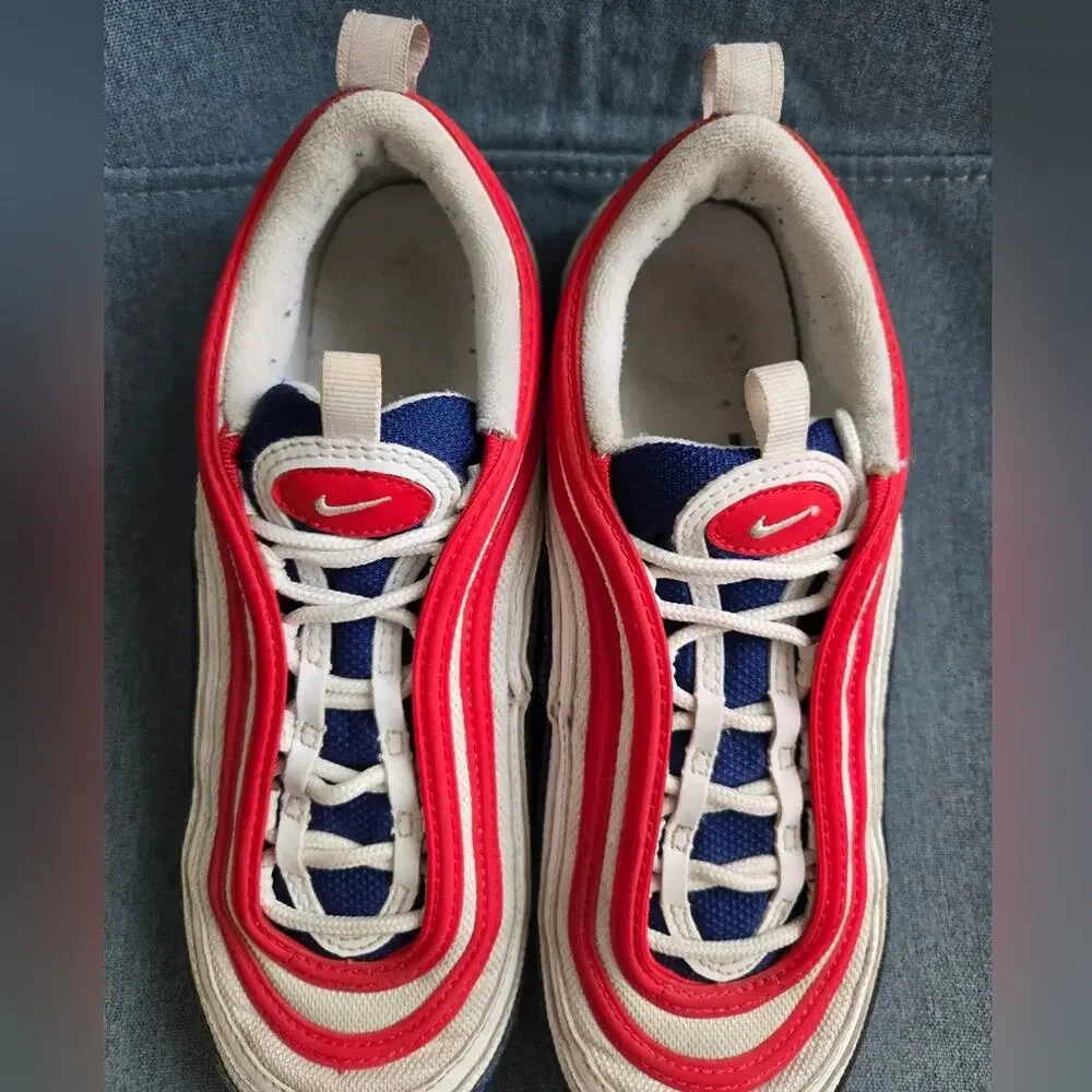 Nike Air Max 97 USA Red White Blue Sneakers Youth Size 7Y